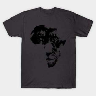 African Lion Face | Safari Culture | Africa Map T-Shirt